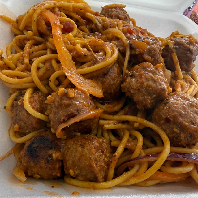 Friday: Spaghetti & Haitian Meatballs.