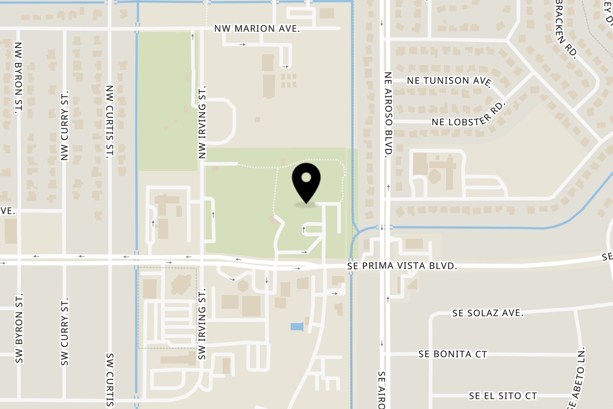 Map showing the location of Mannou's Kitchen on 201 NW Prima Vista Blvd in Port St. Lucie